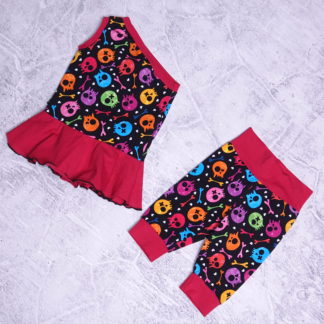 Kleurige skulls legging met live out loud tuniek maat 92 ( 2 jaar )