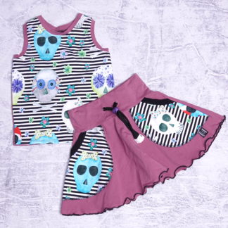 Stoere set tank top met lyra rok maat 92/98 ( 2/3 jaar )