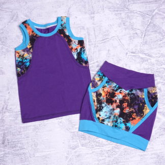 Stoere rook set ruby tank met doris rok maat 104/110 ( 4/5 jaar )