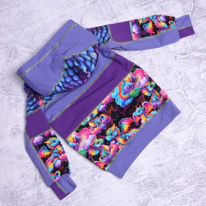 Regenboog draakjes all over hoody maat 92 (2jaar ) - Afbeelding 3