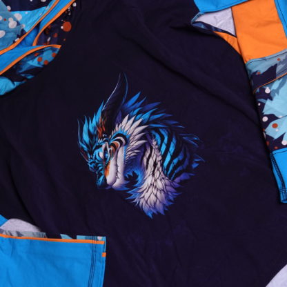 Blue tiger oversized hoody maat 12 jaar (152) met over de knie shorts - Afbeelding 2