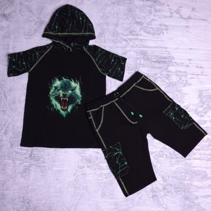 The wolf stoere raglan met shorts maat 12 jaar (152)