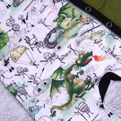 Green dragon footie romper maat 3/6 maanden (62/68) - Afbeelding 2