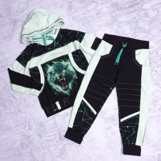 Neon wolf allover hoody +trailer joggers 6 years (116)