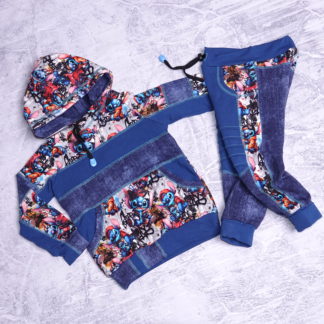 Stitchery allover hoodie met trail joggers maat 3 jaar (98)