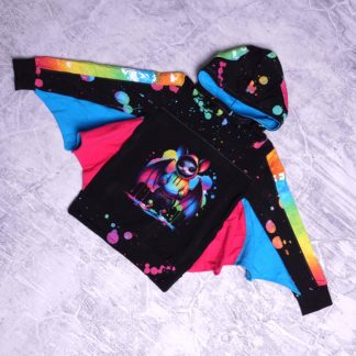 Stoere vleermuis hoody met vleugels maat 7 jaar (122)