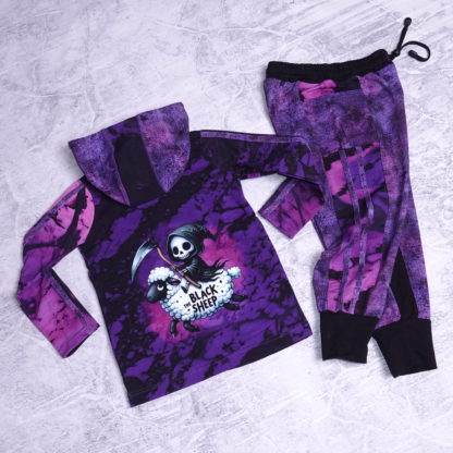 Zwarte schaap set vest met jude joggers maat 7 jaar (122)