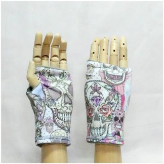 Lace skulls handschoenen short maat S