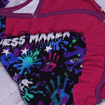 Mess maker east romper met ruffles en haarbandje maat newborn - Afbeelding 2