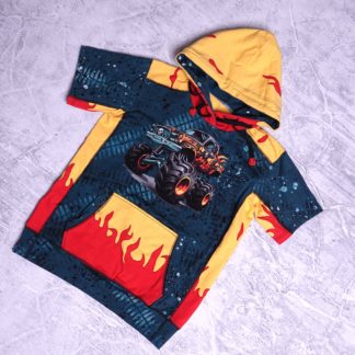Monstertruck venture hoody met vlammen details maat 12 jaar (152)