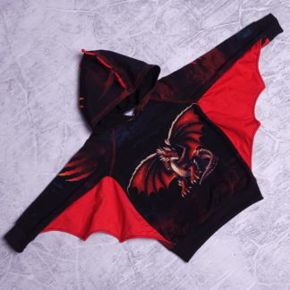 Rode draak winged hoodie maat 4 jaar (104)