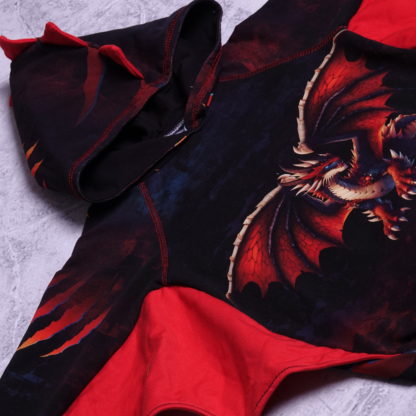 Rode draak winged hoodie maat 4 jaar (104) - Afbeelding 3