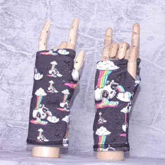 Regenboog skull handschoenen maat M