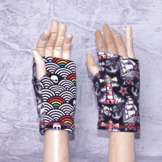 Piraten skulls handschoenen zacht gevoerd kort model maat M