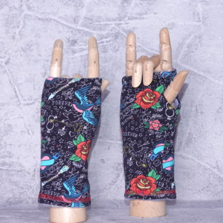 Old school tattoo handschoenen maat L