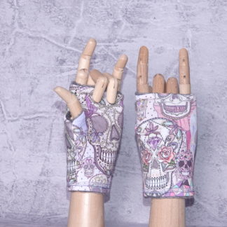 Lace skulls handschoenen short maat S