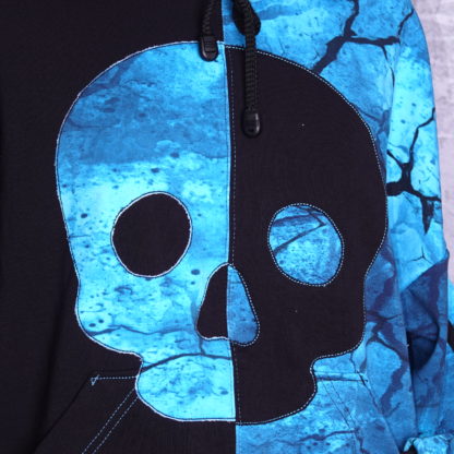 Turkoise blue skulls cropped hoody maat 42 (XL) - Afbeelding 2