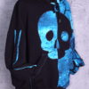 Turkoise blue skulls cropped hoody maat 42 (XL) - Afbeelding 4