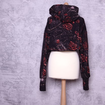 Leather look and roses  Honey top met capuchon maat L (40) US 10 UK 12 ) - Afbeelding 8