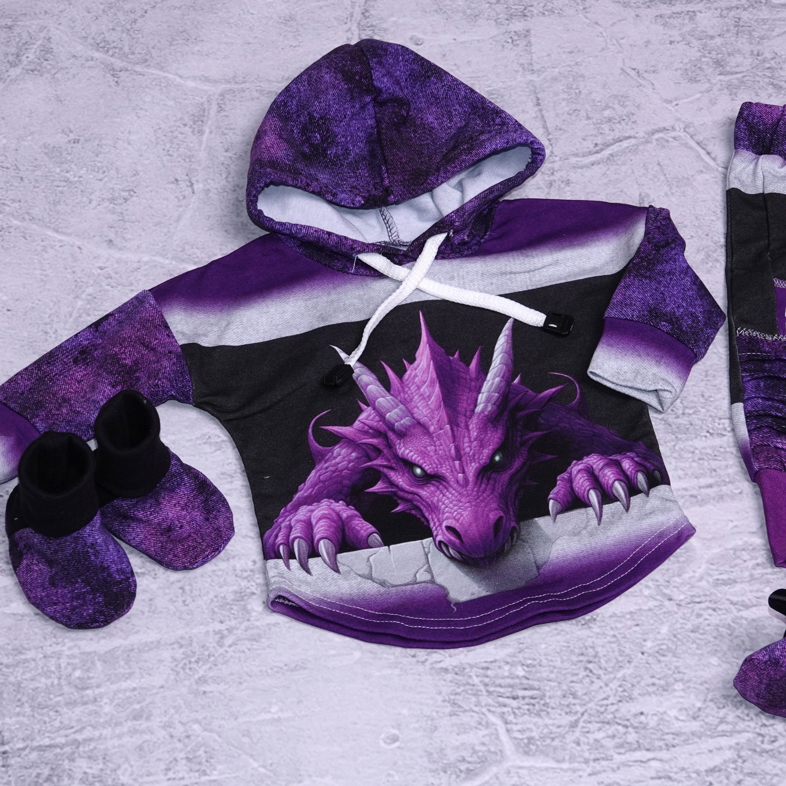 Detail oversized dino paars