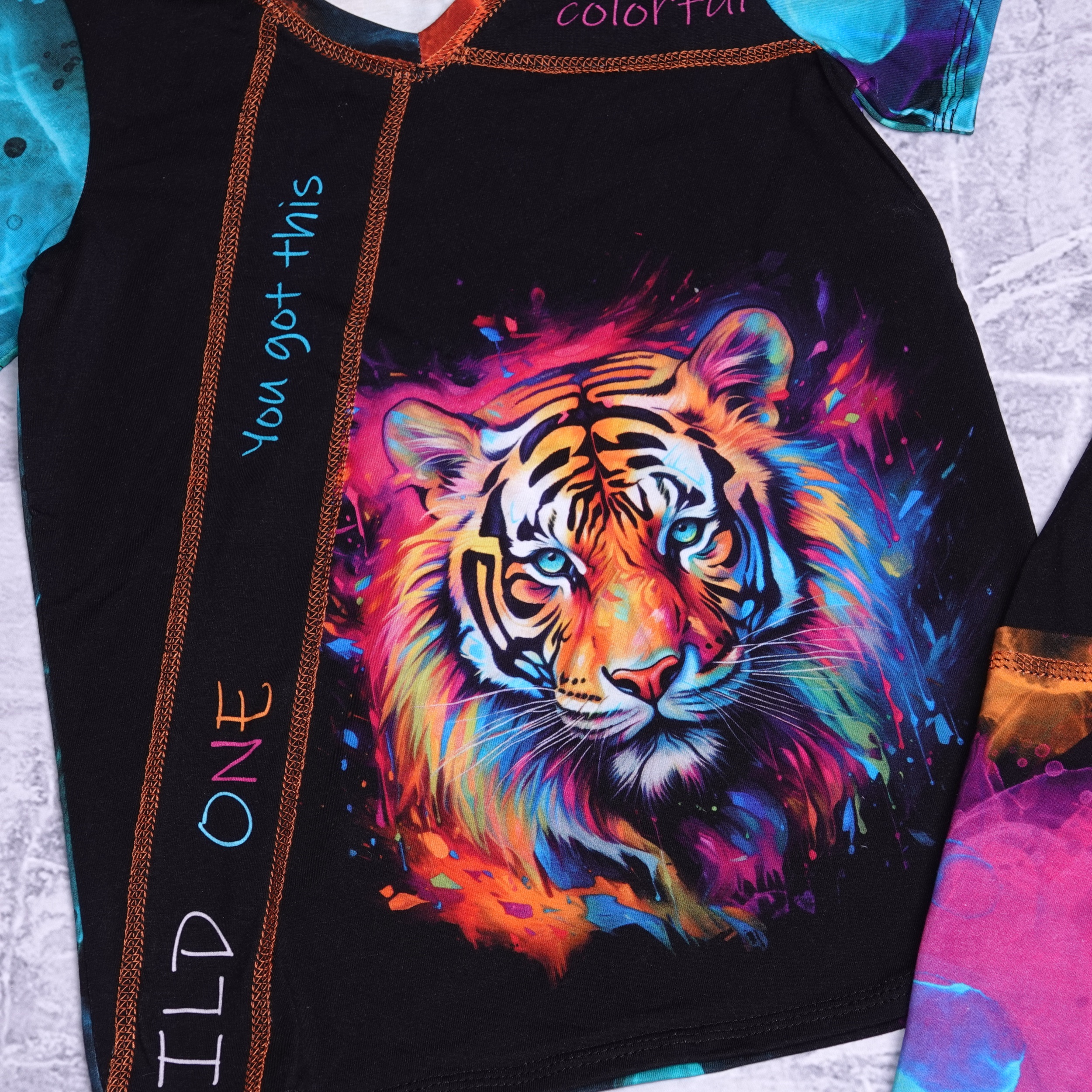 Details regenboog tijger closeup
