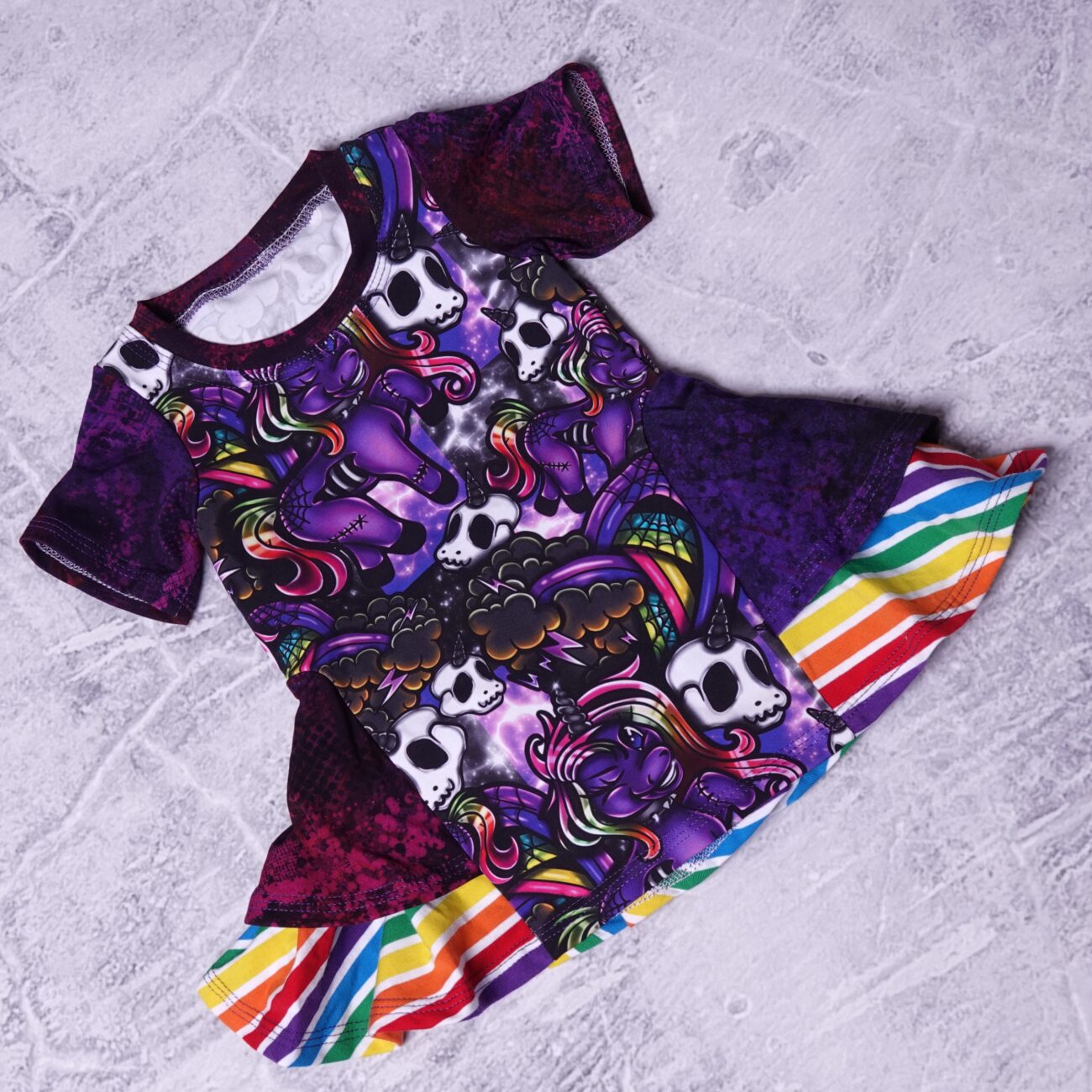 Eenhoorn mini swagger tuniek regenboog 12 18maanden maat 80/86