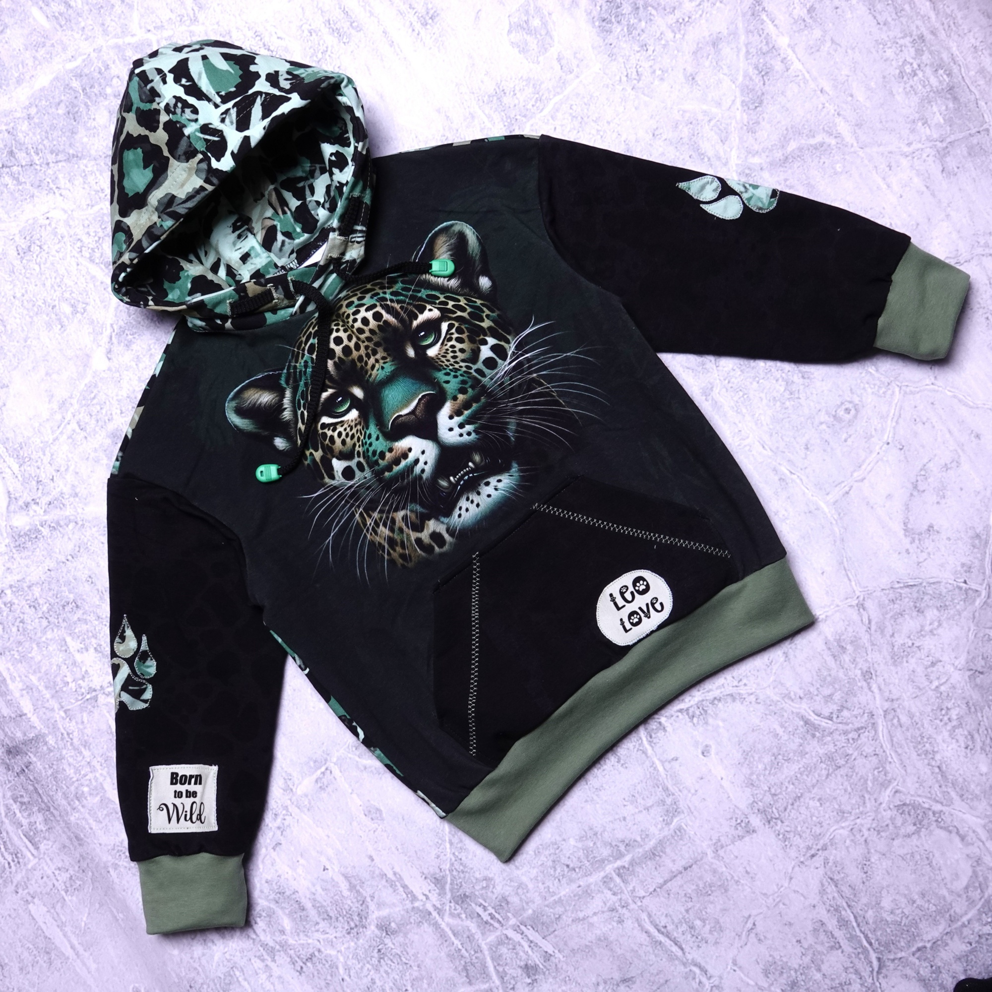 luipaard groen oversized 8jaar