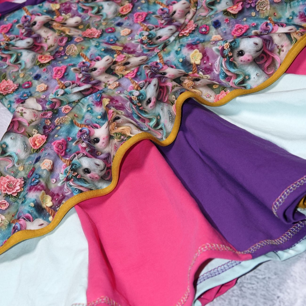 detail closeup unicorn dress skirt